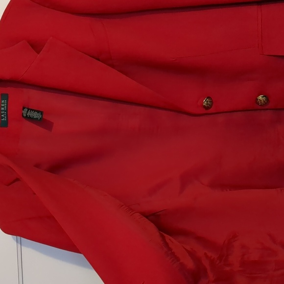 Ralph Lauren Linen Red Blazer With Gold Buttons Old Money 10 Medium - Picture 4 of 12